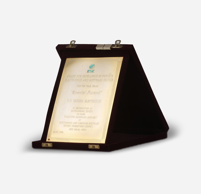 1994 95 ESC AWARD FOR EXCELLENCE IN EXPORTS ELECTONICS AND SOFTWARE SECTOR Tancom Electronics Jan 24 1996 Tandon Group GB