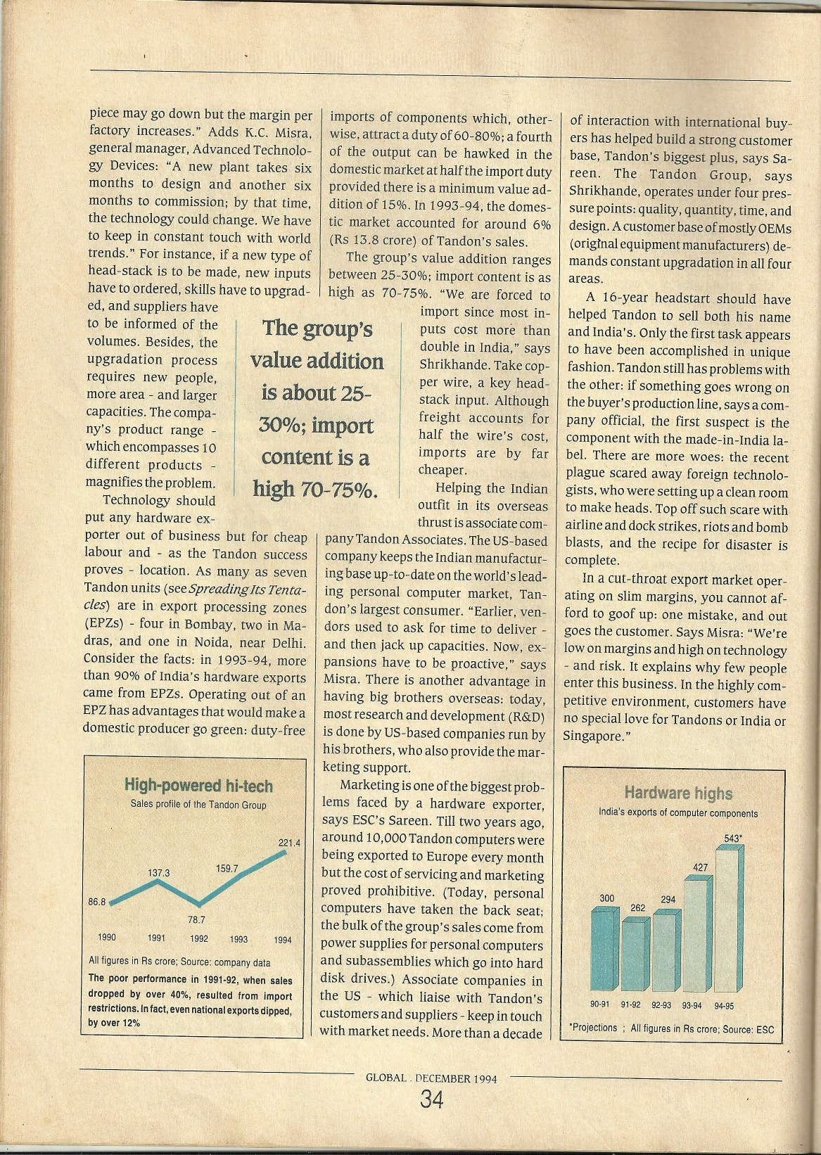 1994 December Global Magazine Hardware Heavyweight feature Manohar Lal Tandon cover pages to jpg 0006