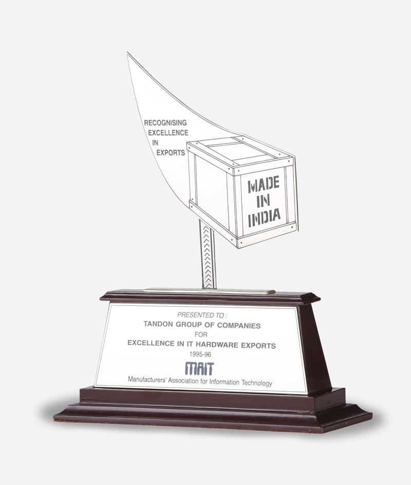 1995 96 MAIT TANDON GROUP OF COMPANIES FOR EXCELLENCE IN IT HARDWARE EXPORTS August 9 1996 GB